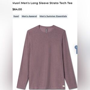 Vuori Long Sleeve Strato Tech Tee - Mauve
